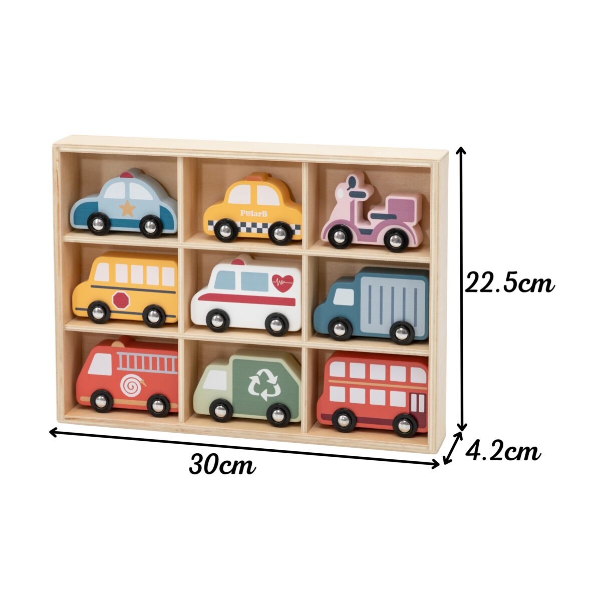 Spalvotų medinių miesto transporto priemonių 9 vnt – Paveikslėlis 7