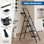 Sulankstomos kopėčios su įrankių dėklu (Juoda) – Paveikslėlis 5