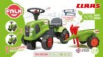 Stumiamasis traktoriukas Baby Claas žalias su priekaba ir priedais