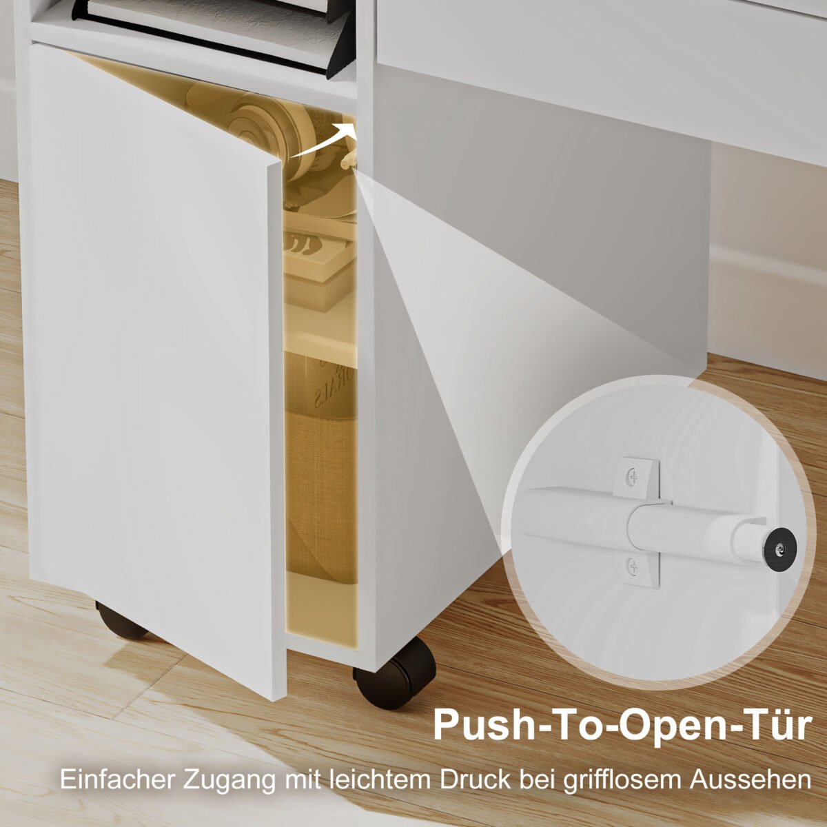 Sulankstomas mobilus rašomasis stalas su spintele ir stalčiumi – Paveikslėlis 6