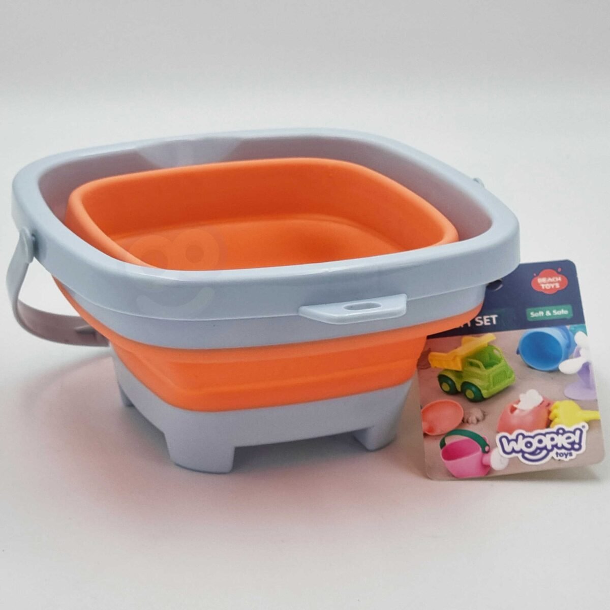 Sulankstomas oranžinis kvadratinis silikoninis kibiras – Paveikslėlis 2