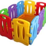 Sulankstomas plastikinis maniežas-tvorelė vaikams namams ir sodui