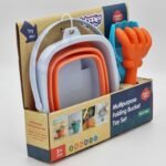 Sulankstomas silikoninis kibirėlis su grėbliuku ir kastuvėliu, oranžinis – Paveikslėlis 11