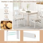 Sulankstomų valgomojo kėdžių komplektas su gumamedžio rėmu ir paminkštintomis sėdynėmis (Balta) – Paveikslėlis 3