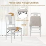 Sulankstomų valgomojo kėdžių komplektas su gumamedžio rėmu ir paminkštintomis sėdynėmis (Balta) – Paveikslėlis 4