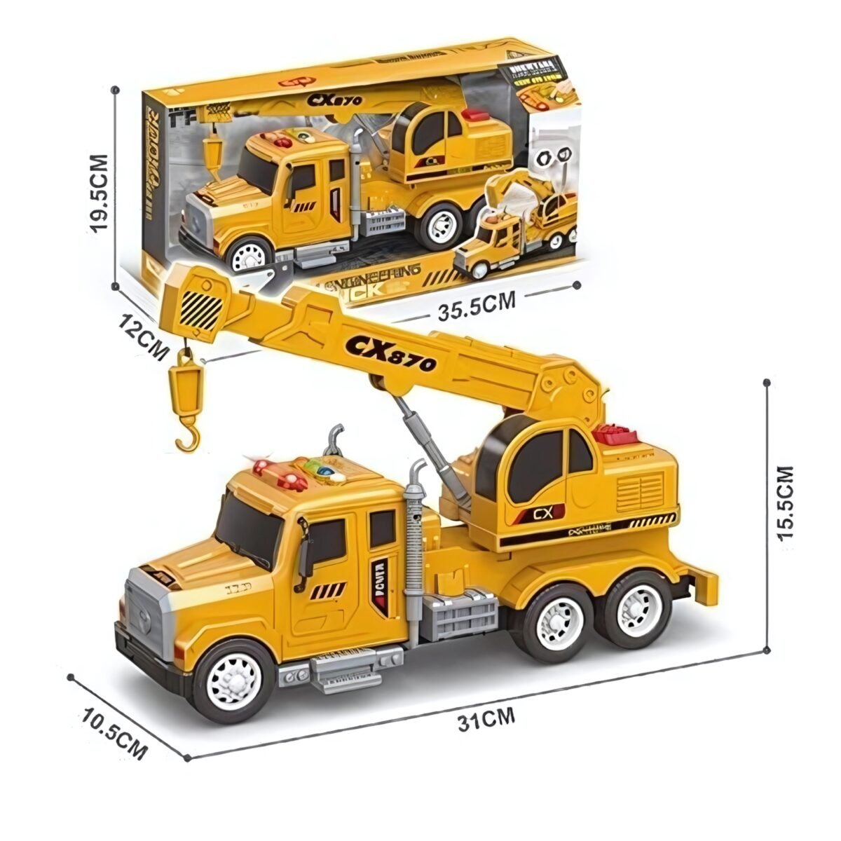 Sunkvežimis-kranas su valdomu kabliu, šviesomis ir garsais, 1:14 mastelio – Paveikslėlis 15