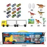 Sunkvežimis-transporteris 2in1 dinozaurų rinkinys su žaidimų kilimėliu