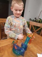 Šviečiančios magnetinės kaladėlės kamuoliukų trasai, 49 dalių rinkinys