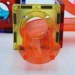 Šviečiančios magnetinės kaladėlės kamuoliukų trasai, 49 dalių rinkinys