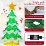 Šviečianti 3D Kalėdų eglutė su LED apšvietimu ir žvaigždės viršūne (Žalia) – Paveikslėlis 4