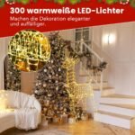 Šviečianti Kalėdų dekoracija: Elnias ir rogės 2 dalių komplektas (Balta) – Paveikslėlis 4