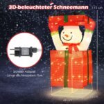 Šviečiantis Sniego Senis su 100 LED lempučių dovanų dėžėje (Spalvota) – Paveikslėlis 2