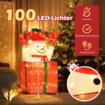 Šviečiantis Sniego Senis su 100 LED lempučių dovanų dėžėje (Spalvota) – Paveikslėlis 3