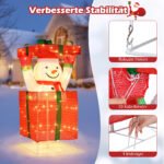 Šviečiantis Sniego Senis su 100 LED lempučių dovanų dėžėje (Spalvota) – Paveikslėlis 4