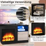 TV spintelė su LED apšvietimu ir reguliuojama lentyna (Juoda) – Paveikslėlis 4