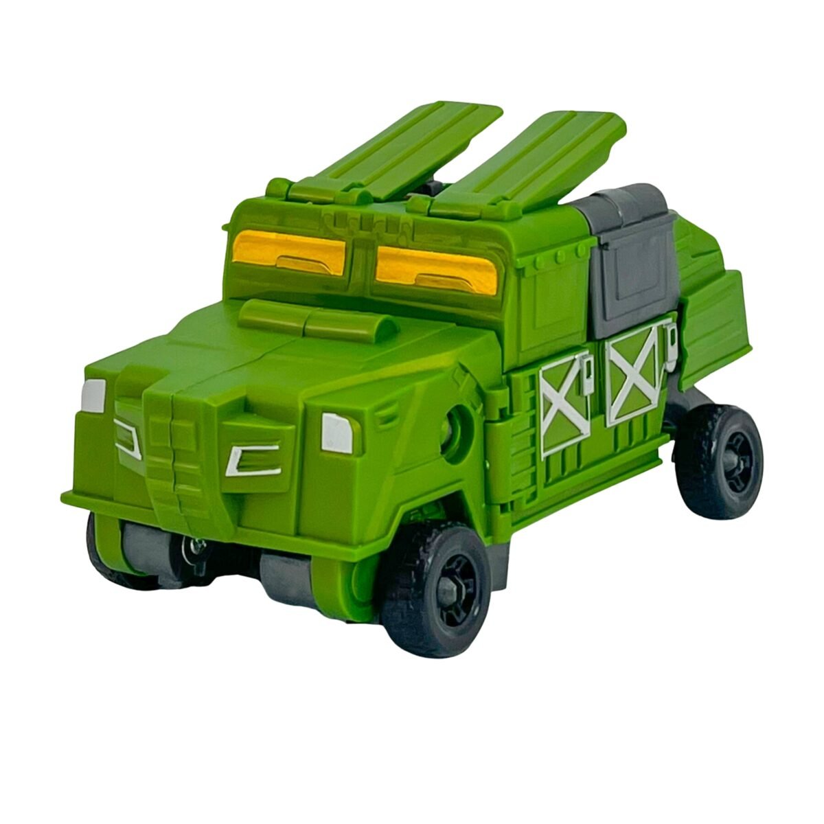 Transformuojamas robotas–kovinis automobilis 3in1 su revolveriu ir šoviniais žalias – Paveikslėlis 2