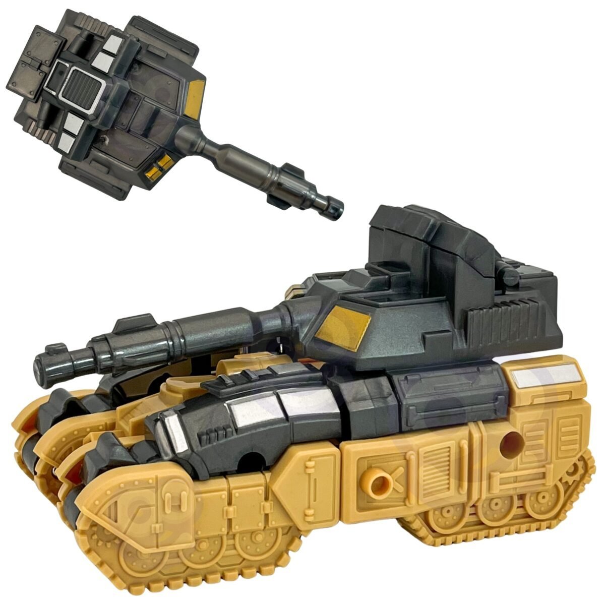 Transformuojantis robotas-tankas 3in1 su revolveriu ir strėlytėmis, rudas – Paveikslėlis 12