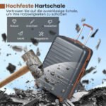 Trijų dalių kietų lagaminų komplektas su TSA spyna ir 360° ratukais (Pilka)