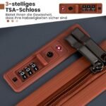 Trijų dalių kietų lagaminų komplektas su TSA spyna ir 360° ratukais (Pilka) – Paveikslėlis 3