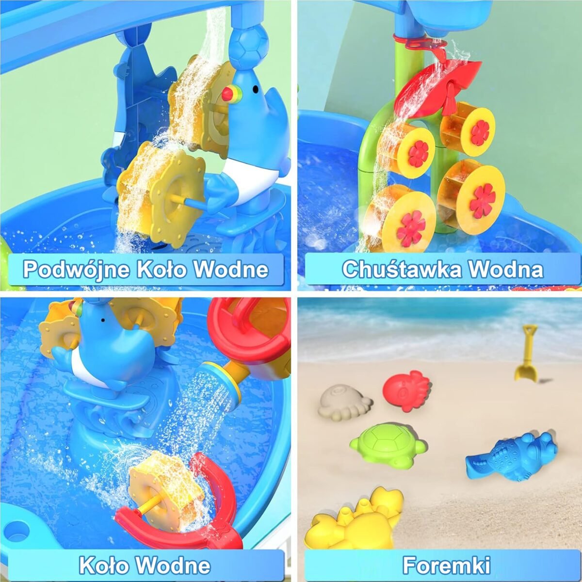 Trijų lygių vandens ir smėlio staliukas su 37 priedais – Paveikslėlis 11