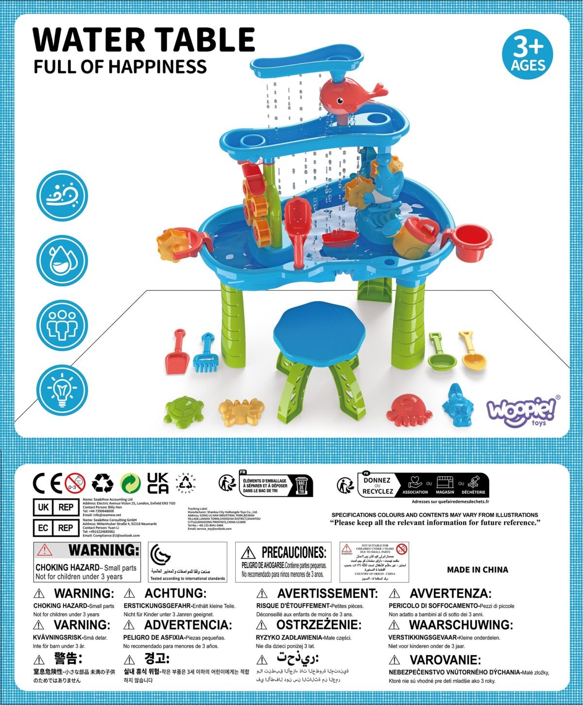 Trijų lygių vandens ir smėlio staliukas su 37 priedais – Paveikslėlis 15