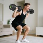 Trys viename hanteliu ir stangos komplektas reguliuojamas iki 30 kg 1