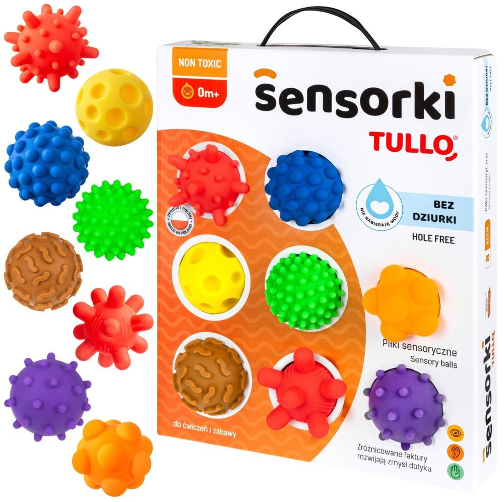 Tullo Sensoriniai kamuoliukai – 8 vnt. be skylučių Tullo Sensoriniai kamuoliukai – 8 vnt. be skylučių