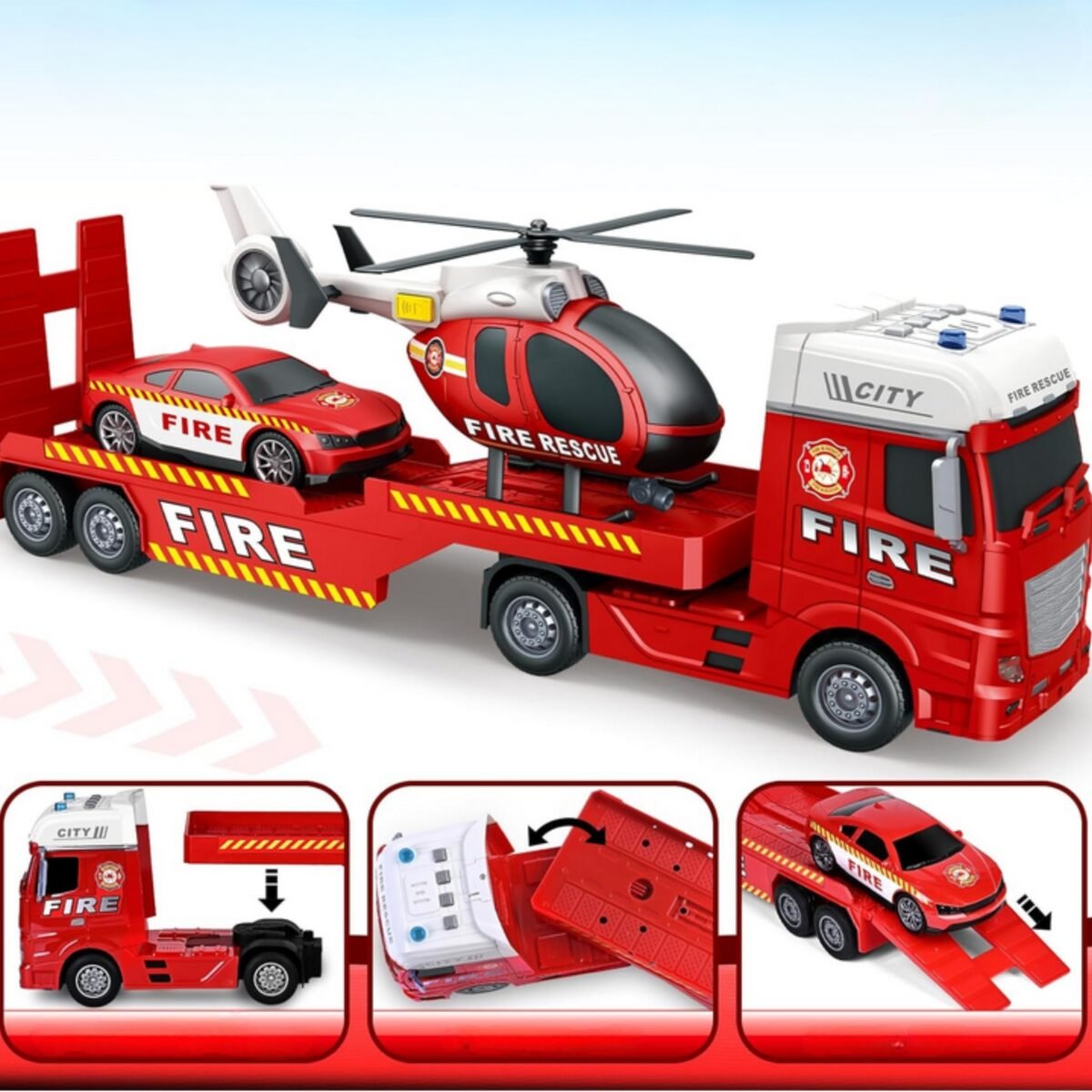 Ugniagesių mašinėlių rinkinys su šviesomis ir garsais – Paveikslėlis 6