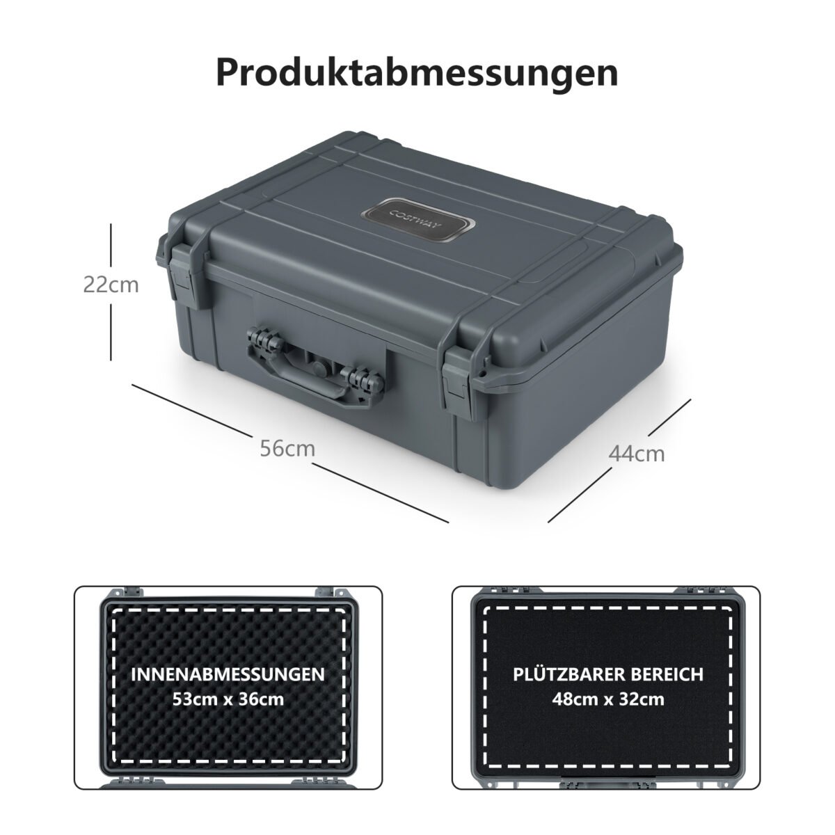 Universalus vandeniui atsparus kietas dėklas (Pilka) – Paveikslėlis 2