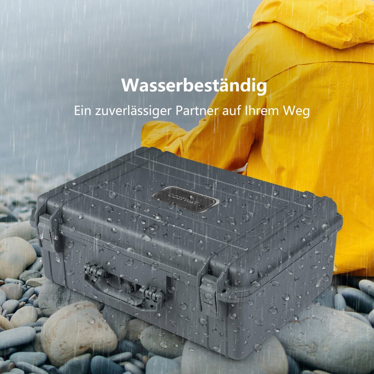 Universalus vandeniui atsparus kietas dėklas (Pilka) – Paveikslėlis 3