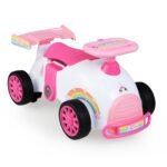 Vaikiška stumdymo mašinėlė su muzikine funkcija ir daiktadėže (Rožinė)
