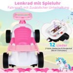 Vaikiška stumdymo mašinėlė su muzikine funkcija ir daiktadėže (Rožinė) – Paveikslėlis 3