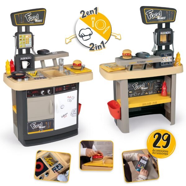 Vaikiška virtuvėlė-kavinė su 29 priedais