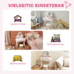 Vaikiškas makiažo ir rašymo staliukas su išimamu veidrodžiu ir kėdute – Paveikslėlis 9