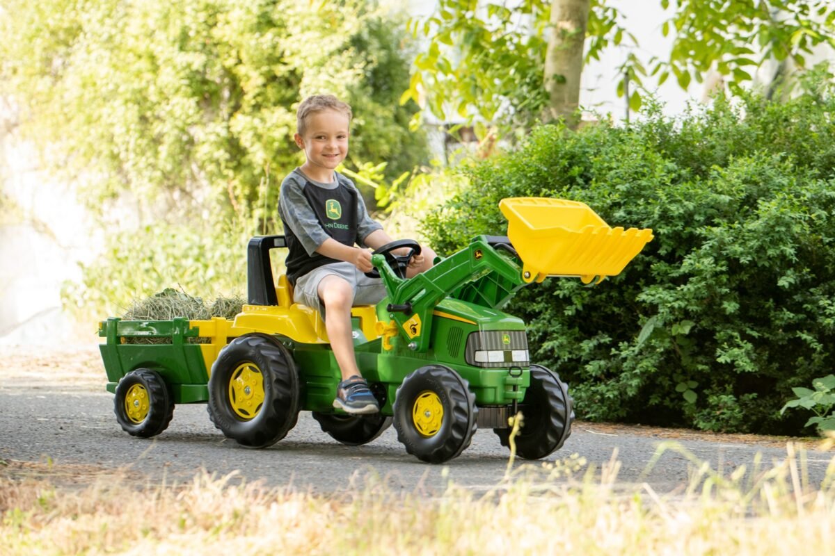 ROLLY TOYS vaikiškas minamas traktorius su kaušu ir priekaba – Paveikslėlis 2