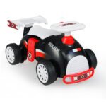 Vaikiškas stumiamas automobilis su muzika ir daiktadėže po sėdyne (Raudona ir juoda)
