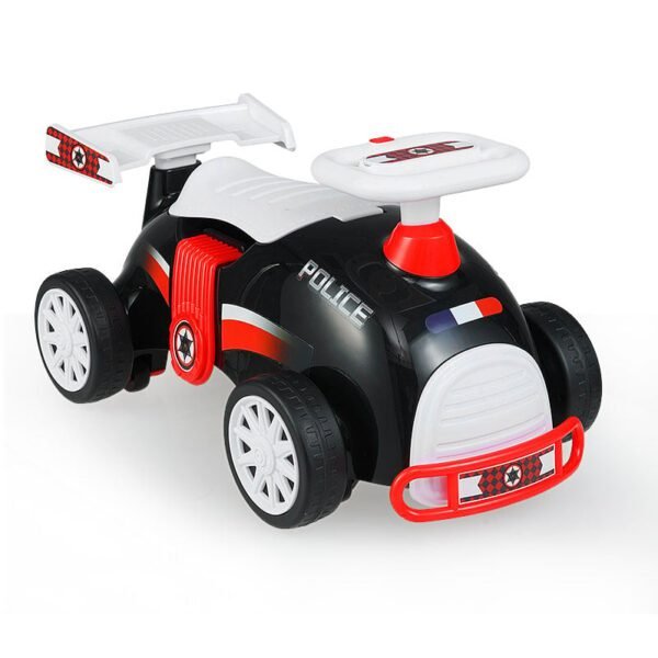 Vaikiškas stumiamas automobilis su muzika ir daiktadėže po sėdyne (Raudona ir juoda)