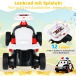 Vaikiškas stumiamas automobilis su muzika ir daiktadėže po sėdyne (Raudona ir juoda) – Paveikslėlis 4