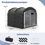 Vandeniui atsparus ir apsaugantis nuo saulės dviračių lauko garažas (Juoda) – Paveikslėlis 2