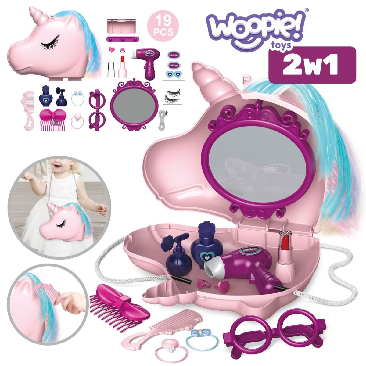 Vienaragio 2in1 grožio staliukas-rankinė mergaitei – Paveikslėlis 5