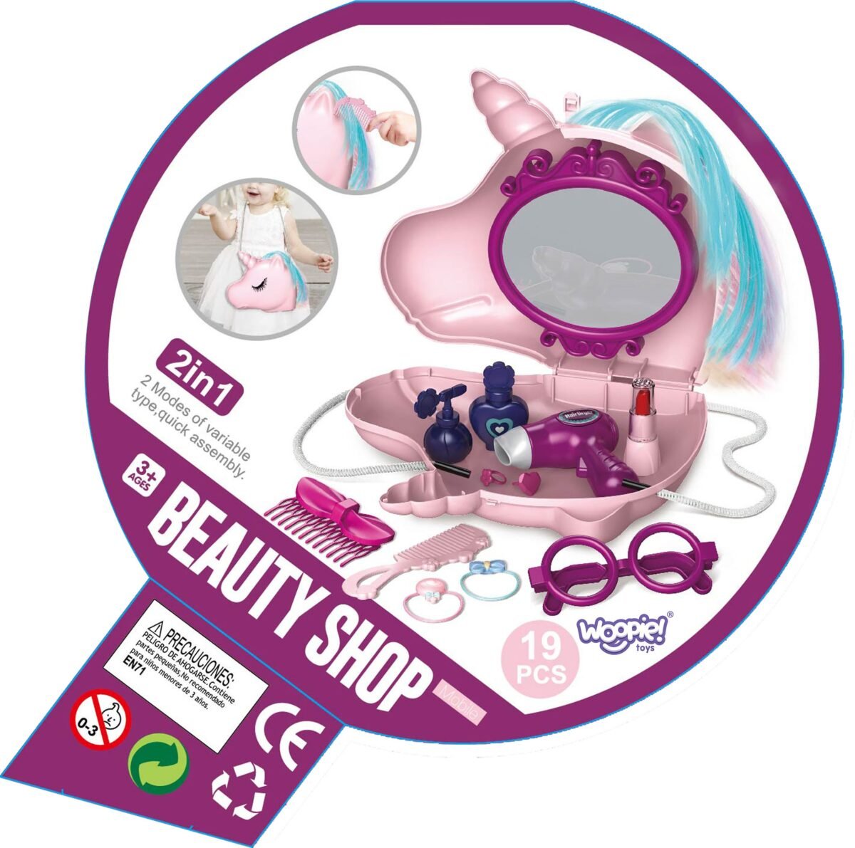 Vienaragio 2in1 grožio staliukas-rankinė mergaitei – Paveikslėlis 6