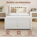 Viengulis medinis lovos rėmas su dviem stalčiais ir integruotomis grotelėmis – Paveikslėlis 4