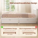 Viengulis medinis lovos rėmas su dviem stalčiais ir integruotomis grotelėmis – Paveikslėlis 7