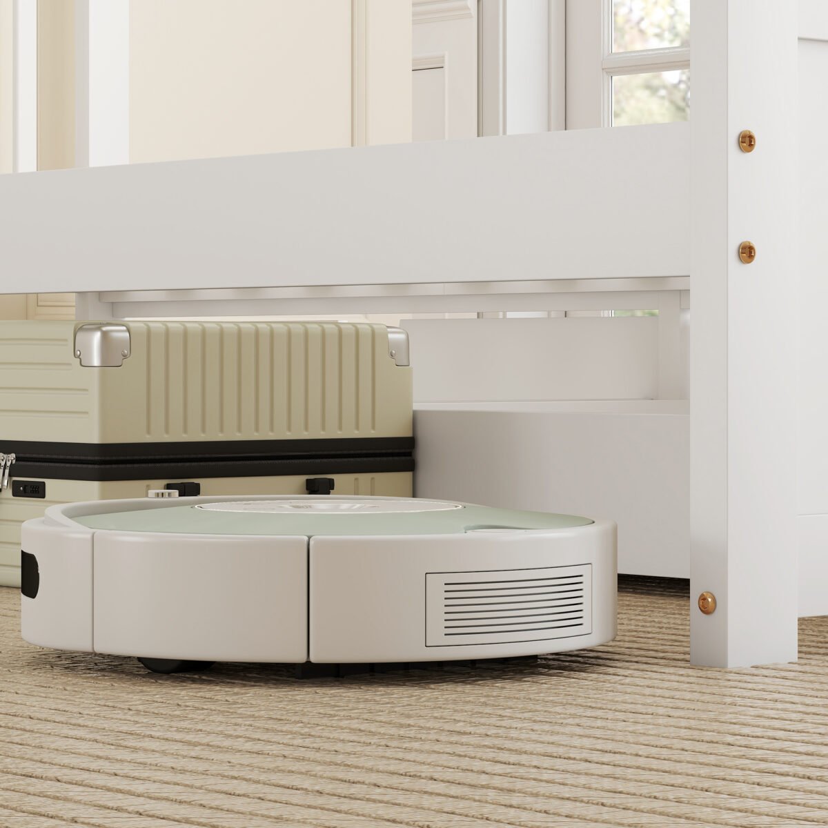 Viengulis medinis lovos rėmas su dviem stalčiais ir integruotomis grotelėmis – Paveikslėlis 8