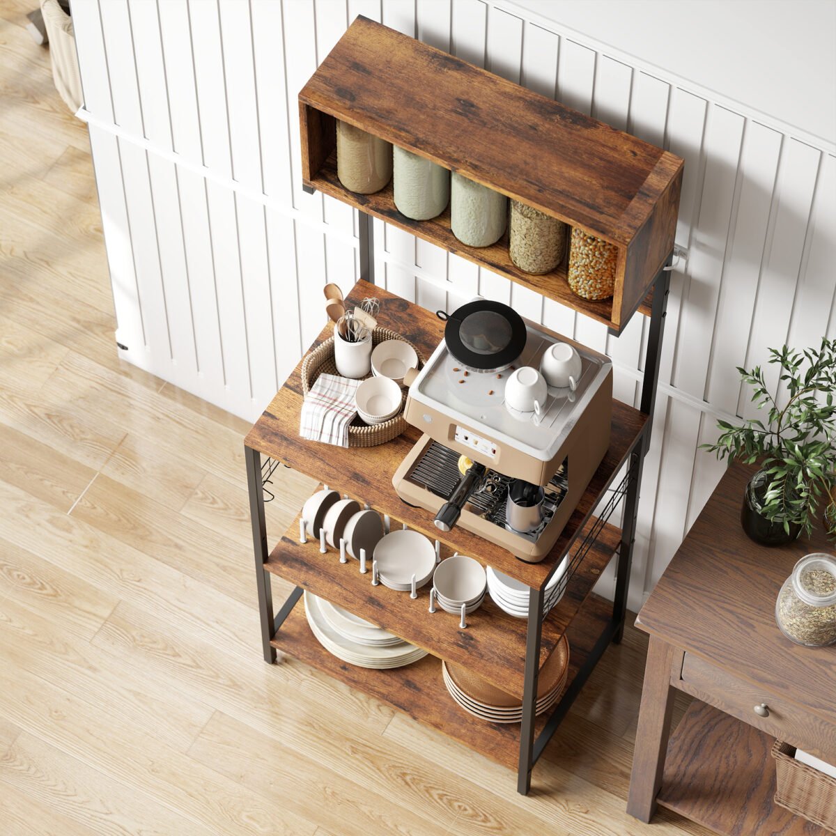 Virtuvės stovas su 2 integruotais elektros lizdais ir S formos kabliukais – Paveikslėlis 9