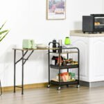 Virtuvinis vežimėlis su išlankstomu stalviršiu ir ratukais – Paveikslėlis 2