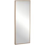 Viso ūgio sieninis veidrodis su pušiniu rėmu