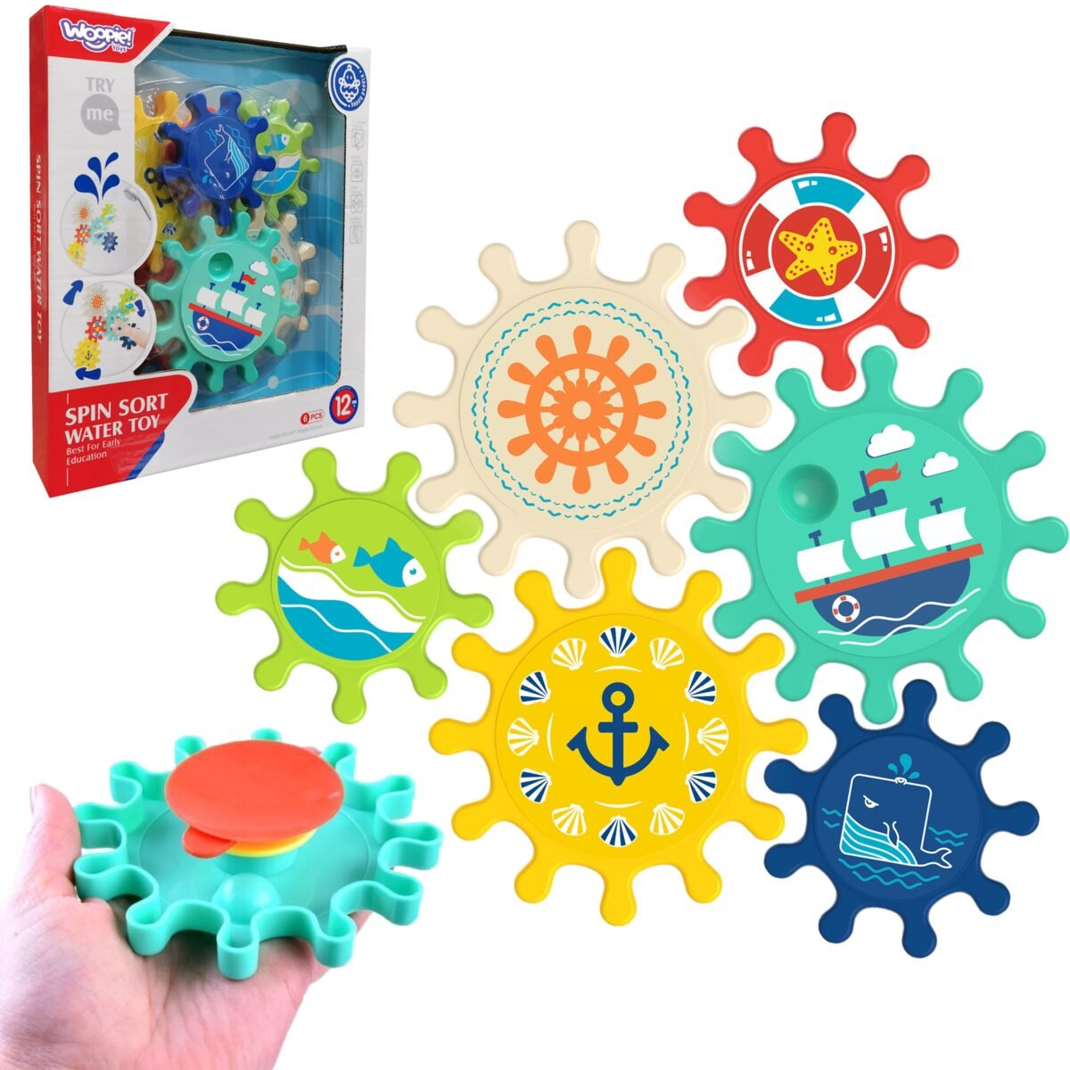 Vonios spalvotų krumpliaračių rinkinys su siurbtukais – Paveikslėlis 4