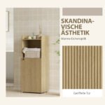Vonios spintelė su atviromis ir uždaromis erdvėmis bei reguliuojama lentyna