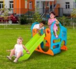 Žaidimų kompleksas vaikams su 100 cm čiuožykla ir laipiojimo sienele – Paveikslėlis 3